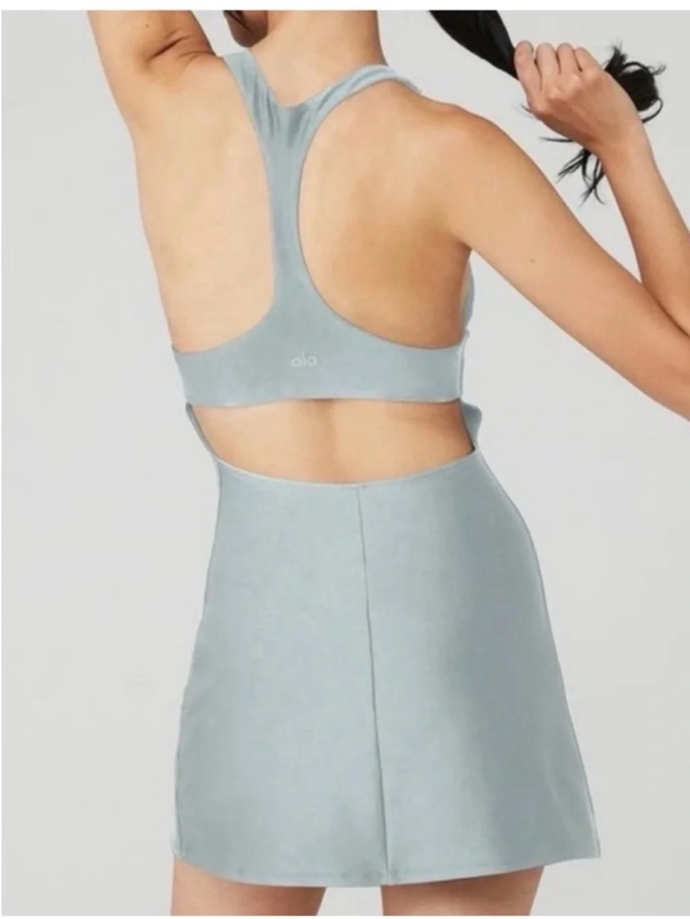 Alo Yoga Airlift Fly Dress Tennis Cutout Cosmic Grey Blue Sz S 4-6 W8155R